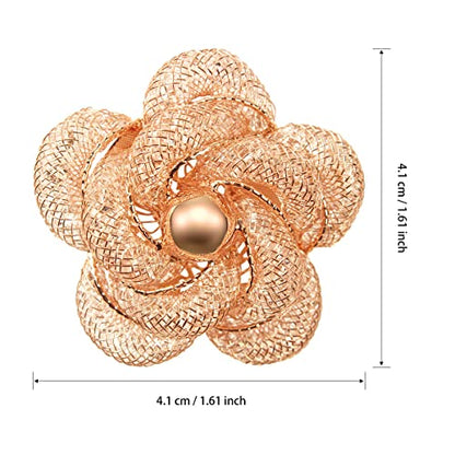Brooches Fashionable and Refined Hollow-Out Breastpin for Girls Ladies and Women | Clothes Pin | Brooches and Pins for Women | Daisy Pin | Ladies Jewelry | Flower Brooch - color: Gold