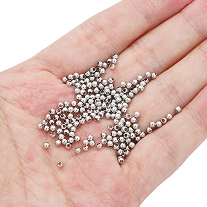 Platinum Plated Round Spacer Beads 2.5mm 500pcs for Jewelry Making Findings Non Tarnish - color: Platinum, size: 2.5mm