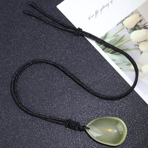 Anjiucc Natural Gemstone Tree of Life Black Obsidian/Golden Obsidian Pendant Necklace for Male and Female Necklace - color: Citine