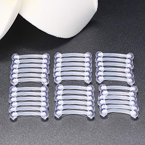 16G Clear Plastic Curved Barbells Eyebrow Ring Snake Eyes Tongue Rings Acrylic Bioflex Cartilage Helix Tragus Earrings Nipple Belly Lip Ring Piercing Retainer Length 6mm 8mm 10mm 12mm 36pcs - color: 36Pcs 16G 10mm