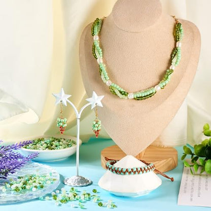 0.22lb 4mm Random Glass Seed Beads 6/0 Mix Rondelle Crystal Pony Beads Bulk Green Seed Bead Kit for Crafts DIY Friendship Bracelets Saint Patricks Day Necklace Jewelry Making Supplies - color: Random Green