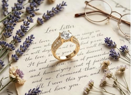 Trendy Women's Eternity Proposal Ring | Shiny Cubic Zirconia Inlaid Fashion Finger Jewelry - color: Gold