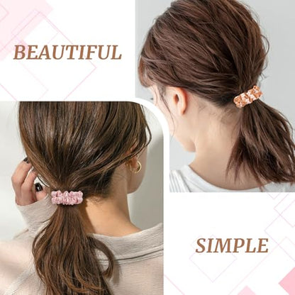 30 Pcs Small Scrunchies No Damage Hair Ties for Women | Hair Accessories Ponytail Holders, Elastic Soft Rubber Bands for Thick Thin Hair (Flowers Theme) - color: Flowers Theme
