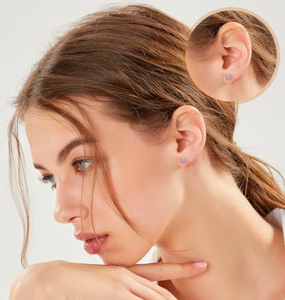 Tornito 10-15 Pairs Clip on Stud Earrings Non Pierced Teardrop Round Square CZ Pearl Twist Knot Flower Butterfly Heart Star Rainbow Cat Opal Clip on Earrings for Women - color: E: 10 Pairs