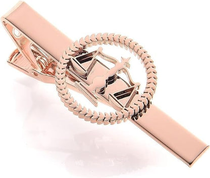 TINGKU Attorney Lawyer Cufflinks and Tie Clip for Men Gifts Scales of Justice Cuff links Tie Clasp Father in Law Enforcement Suit Shirt Jewelry - style: Tie Clip RoseGold