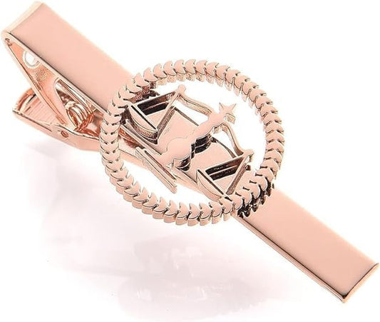 TINGKU Attorney Lawyer Cufflinks and Tie Clip for Men Gifts Scales of Justice Cuff links Tie Clasp Father in Law Enforcement Suit Shirt Jewelry - style: Tie Clip RoseGold