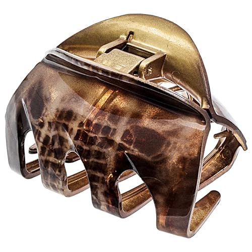 Camila Paris CP3649 French Octopus Hair Clip, 3.25" Large Claw Clips for Thick Hair, Girl Octopus Claw Clip for Women, Strong No-Slip Grip, Wide Jaw Clips for Women, Made in France - color: Brown 3.5"