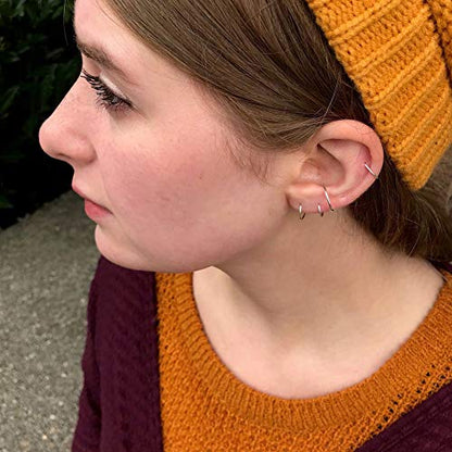 5-10 Pairs Small Gold Silver Hoop Earrings for Women, Stainless Steel Earrings Set Mens Lightweight Thin Hypoallergenic Small Hoops Set - style: 10pcs-B+S