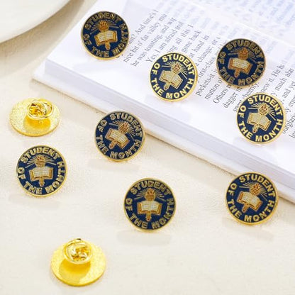 Huquary 30 Pcs Student of the Month Lapel Pins Bulk Appreciation Reward Gifts Enamel Badge Recognition Pins 3/4 Inch Motivational Awards for Students School Classroom Teacher Supplies