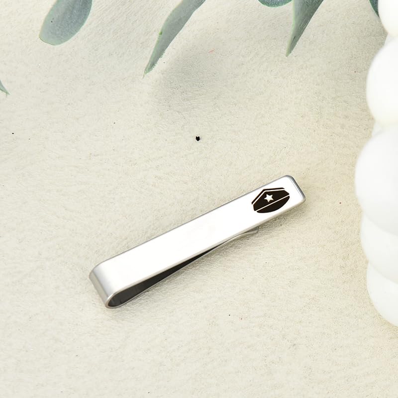 Mens Airplane Tie Clip for Boyfriend Husband Son Flight Attendant Accessories for Men - style: Silver Police