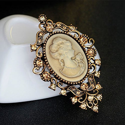 JJTZX Victorian Black Velvet Lace Choker Gothic Lady Cameo Necklace Gift for Her - style: Cameo brooch 3