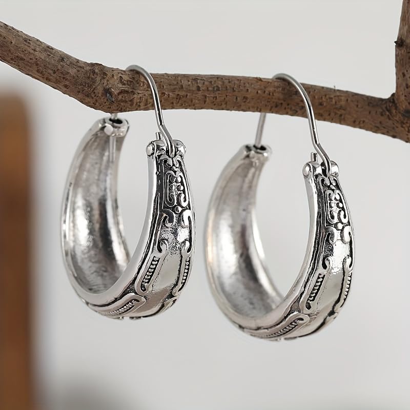 Retro Exaggerated Drop Earrings Personality Vintage Carved Dangle Earrings Daily Accessories Party Valentine's Day Jewelry Gifts for Women - style: Retro Style 1