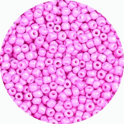Legefo 4mm Glass Seed Beads Bulk, Pink 6/0 Small Mini Pony Seed Beads, Tiny Round Craft Bead for Bracelet Necklace Wrist Jewelry Making Beading Weaving DIY Crafts Supplies, 1000pcs - color: Pink