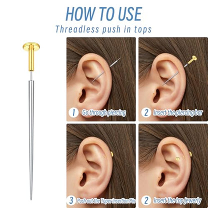 Xpircn Flat Back Stud Earrings 16G 18G 20G Tiny CZ Stud Earrings, Gold Flat Back Earrings, Threadless Cartilage Tragus Piercing Conch Helix Stud - color: 14K Gold Filled-Tiny Ball, size: 20G 6mm Bar