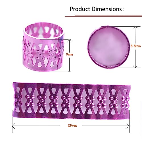 SEVENHEAD 50 Pcs Dreadlock Beads Hair Accessories Adjustable Braiding Rings and Cuffs with Metal Clips (Multicolor) - color: Multicolor
