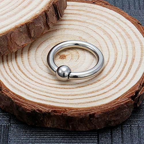 12G 10G 8G 6G 4G 2G 0G 00G Large Septum Rings Gauges Earrings Hoops 316L Surgical Steel Spring Action Captive Bead PA Ring CBR Septum Nose Rings Piercing Jewelry for Women Men - color: Silver, size: 8G=3mm Inner Dia: 5/8" (16mm)