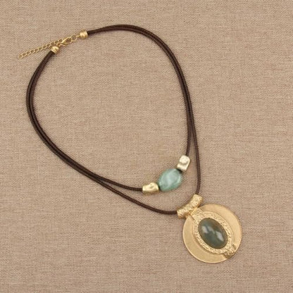 Chunky Pendant Necklace for Women Vintage Boho Necklaces Choker Layered Statement Necklaces Bohemian Jewlery Gifts - style: Bohemian Style Necklaces