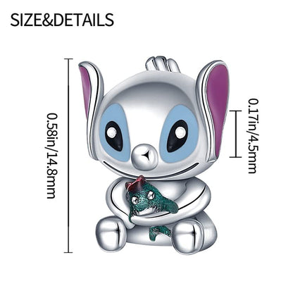 LIGHTDOG 925 Sterling Silver Charms for Bracelets Necklaces Dangle Pendants Beads Charms Fits Pandora Charms Bracelets Jewelry Holidays Gift for Women - style: Stitch Charm