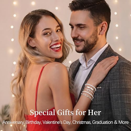 Gokeey Sterling Silver Cuff Bangle Bracelet Set for Women Waterproof, Non Tarnish S925 Silver Chunky Cuban Link Chain Heart Love Infinity Tie Knot Paperclip Beaded Twist Rope Silver Bracelets Fashion Jewelry Gifts Set - color: Silver-Stackable Bangles set