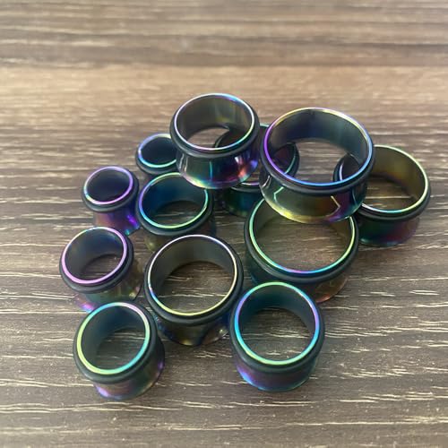 24PC Ear Gauge Stretching Kit Acrylic Tapers and Surgical Steel Tunnels Plugs 00G-20MM Gauge Stretching Kit - color: NG-RB