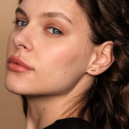 PAVOI 14K Gold Plated 925 Sterling Silver Tiny Stud Earrings for Women - Dainty Circle, Triangle, Bar Earrings - Hypoallergenic Minimalist Geometric Jewelry Small Gold Studs for Women - style: Bar