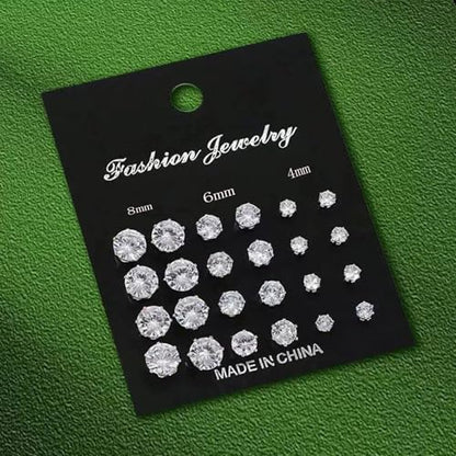 24 Pcs Pearl Earrings Studs for Women Ladies Hypoallergenic White Faux Simulated Pearl Rhinestone Earrings Stud Earrings Jewelry Set for Wedding Party - color: Silver