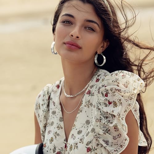 KISPER 925 Sterling Silver Cable Chain Necklace for Women 1.6mm Diamond Cut | Made in Italy, 16-30 inches, anti-tarnish, hypoallergenic, nickel-free, waterproof, lobster clasp