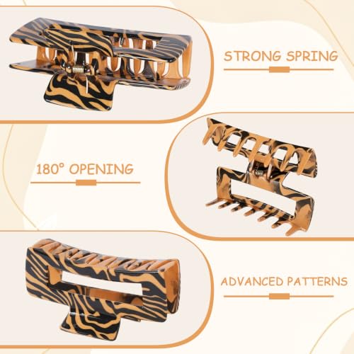 laxizar 4 Pcs Hair Clips 4.1 Inch Claw Cips Zebra Stripes Hair Accessories - color: zebra stripes