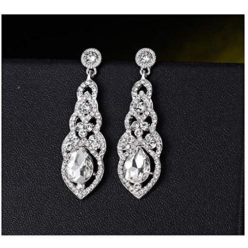 Cute Hollow Crystal Rhinestone Teardrop 8-Shaped Long Dangle Earrings for Women Fashion Strand Jewelry - style: Style06
