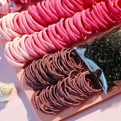 YANRONG Hair Accessories for Woman Set, 755PCS Seamless Ponytail Holders Variety Hair Scrunchies Hair Bands Scrunchy Hair Ties For Thick and Curly (Rose) - color: 755PCS (Rose)