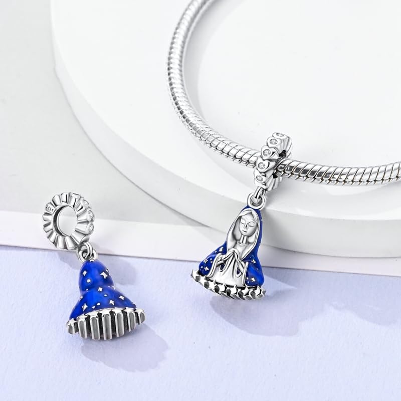 MULA 925 Sterling Silver Charms for Bracelets and Necklace Family Pendants | Airplane Travel Dangle Beads Family Tree Jewelry Charms for Women - color: Dainty Goddess
