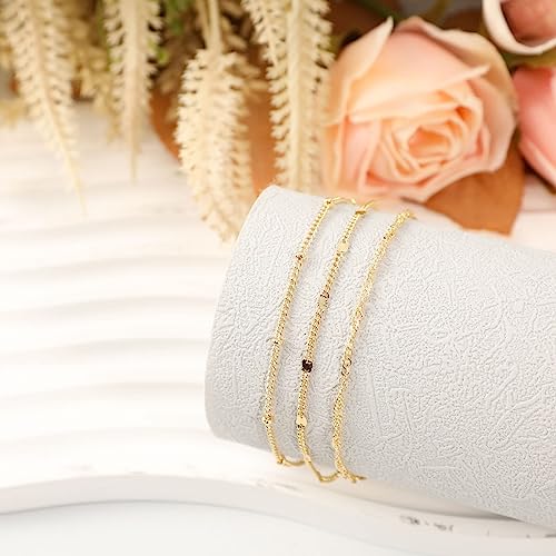 Dainty Bracelet for Women 14K Gold Plated Cross Pearl CZ Leaf Bracelets Set Gold Layering Bracelets Everyday Jewelry - color: Twisted+Beaded+Bar-Gold