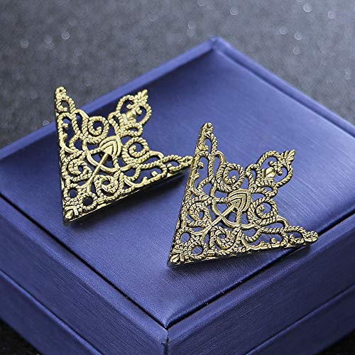WCRAZYE Retro Hollow Pattern and Angle Triangle Collar Pins for Men Women Fashion Simple Gold Silver Palace Brooch Clip Pin Brooches Buckle Shirt Collar Decoration Parts - style: 3 Pairs Triangle Pins