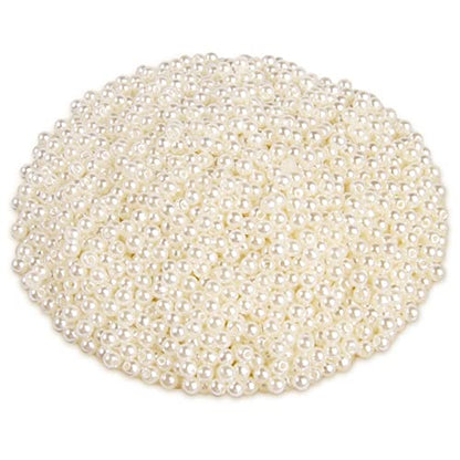 2500PCS Pearl Beads for Jewelry Making 3mm Small Seed Beads Bulk | Round Faux Pearls Beads with Holes for Bracelet Necklace Earrings Crafting - color: Ivory