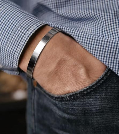 RIOSO 4Pcs Men's Cuff Bracelets Cuff Bracelet Leaves Pattern Twisted Open Cuff Bracelet