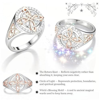 Witches Knot Ring Double Color Zircon Ring Minimalist Design Elegant All-Match Premium Sense Band Ring Jewelry