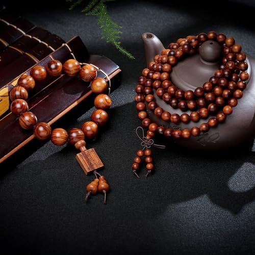 Natural Wooden Bracelet Adult Spring Bracelet Bead Dia. 0.8 inch 12 Beads 1pc - style: LightBrown