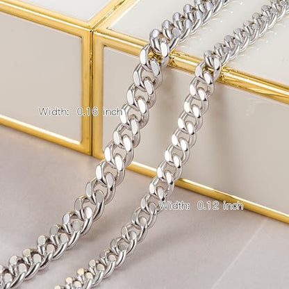 Dankadi 925 Sterling Silver Anklets Bracelet Women/Men Waterproof Simple Durable Chopin Chain/Cuban Link/Figaro/Box/Twist Rope Chain For Beach Foot Jewelry Gift - color: 3MM Cuban Chain, size: 30cm