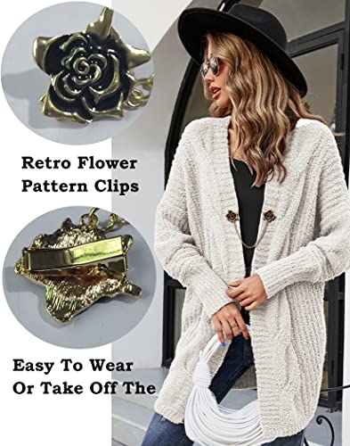 6 Pcs Antique Sweater Shawl Clip Chain Renaissance Style Rose Bowknot Brooch Flowers Wings Heart Cardigan Pin Gold sliver For Woman Men - style: A:6Pcs(Heart)