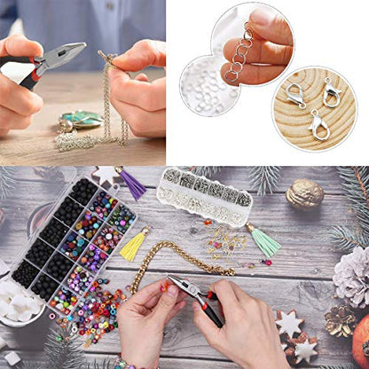 EuTengHao 1504pcs Open Jump Ring and Lobster Clasps Kit Include Pliers Tweezers Jewelry Making Repair Supplies Kit with Jewelry Making Accessories for Necklace Making Repair (Silver) - color: Silver