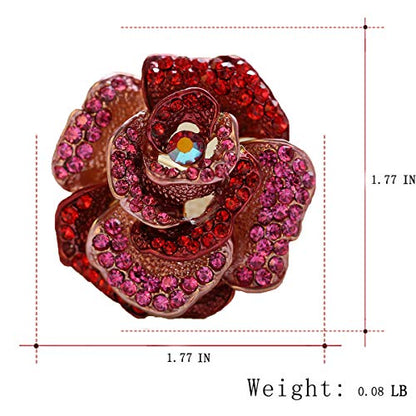 seven wolves Brooches for Women Austria Crystal Brooch Pins Rhinestones Brooches Daily Wearing Breastpin with Boxes - color: Red 4