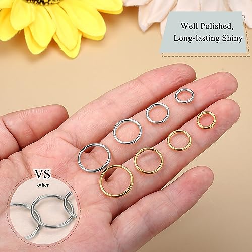 4/5/8 pcs 16G/18G/20G 316L Surgical Steel Hinged Nose Rings Hoops Lip Septum Rings Helix Conch Rook Cartilage Tragus Earrings Piercing Jewelry Black Silver Gold Plated Nose Rings Women Men - color: Gold and Silver - 18G (6mm-12mm) - 8PCs