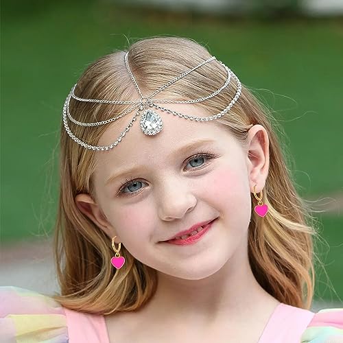 GBAHFY 9 Pairs Heart Dainty Huggie Hoop Earrings with Dangle for Women Sterling Silver Small Huggie Earring with Drop Charm Set