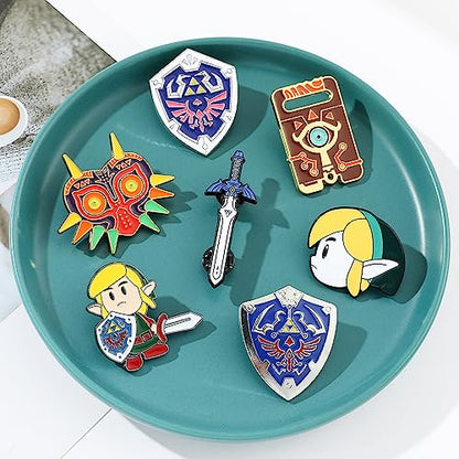 FEIMENG JEWELRY 7Pcs Game Series Enamel Pins Set - Collectible and Stylish Accessories for Fans, Pins for Backpack Bag Hat Clothes