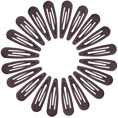 Small Hair Barrettes For Women No Slip Metal Snap Clips For Thin And Fine Hair,Matte Dark Brown,20 PCS,1.97 x 0.5 Inch. - color: Matte Dark Brown