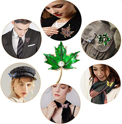 seven wolves Brooches for Women Austria Crystal Brooch Pins Rhinestones Brooches Daily Wearing Breastpin with Boxes - color: Green 1