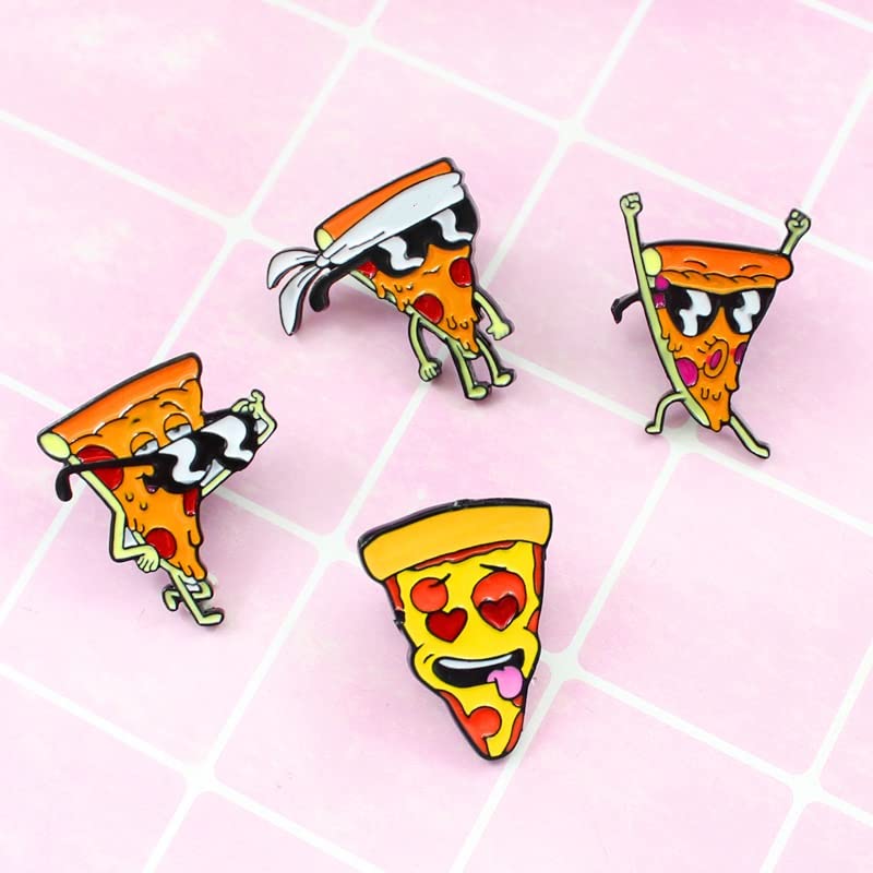 Cute Enamel Pin Set Lapel Pins Brooches Cartoon Brooch Badge Pins for Clothes Bags Backpack for Women - color: Cute Pizza
