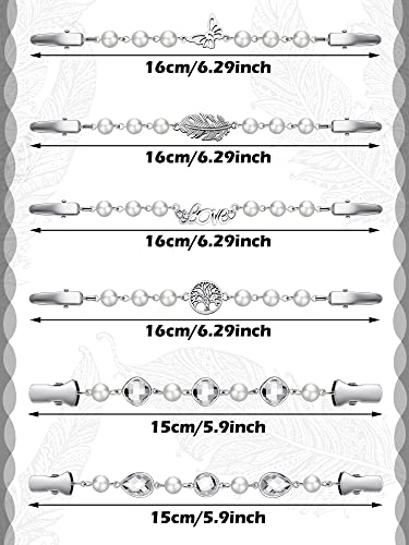 Hicarer 6 Pieces Vintage Shirt Dress Cardigan Clip, Waist Clip for Women, Sweater Shawl Brooch Jacket for Clothing - style: Pearl Style