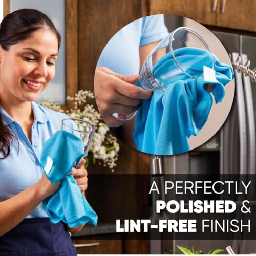 Longmann Microfiber Glass Cleaning Cloths | Streak Free Windows & Mirrors | Lint Free Towels | Car Windows Wipes | Polishing Rags | Machine Wash- 8 Pack (Green 2 Pack, Blue 6 Pack) - color: Green 2 Pack, Blue 6 Pack