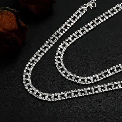 Rhinestones Bra Shoulder Straps Non-Slip Dress Bra Shoulder Crystal Dress Accessories Jewelry Summer Body Chain for Women